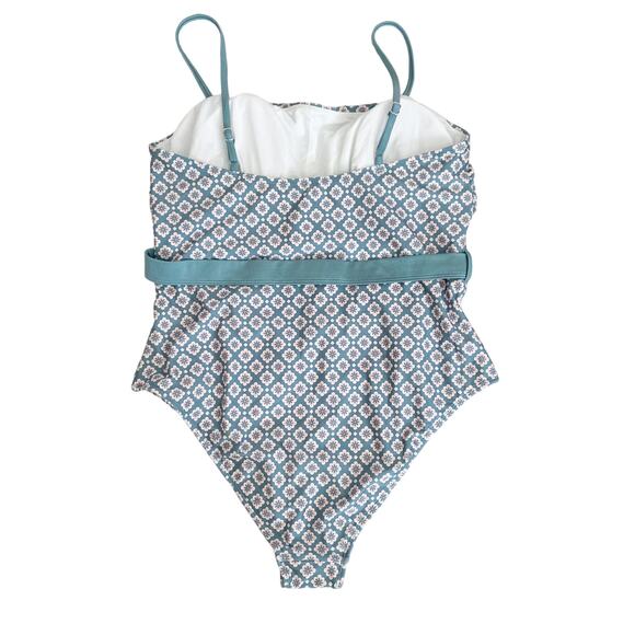 CUPSHE One Piece Square Neck Ruched Belted - Size Extra Large - Picture 6 of 8